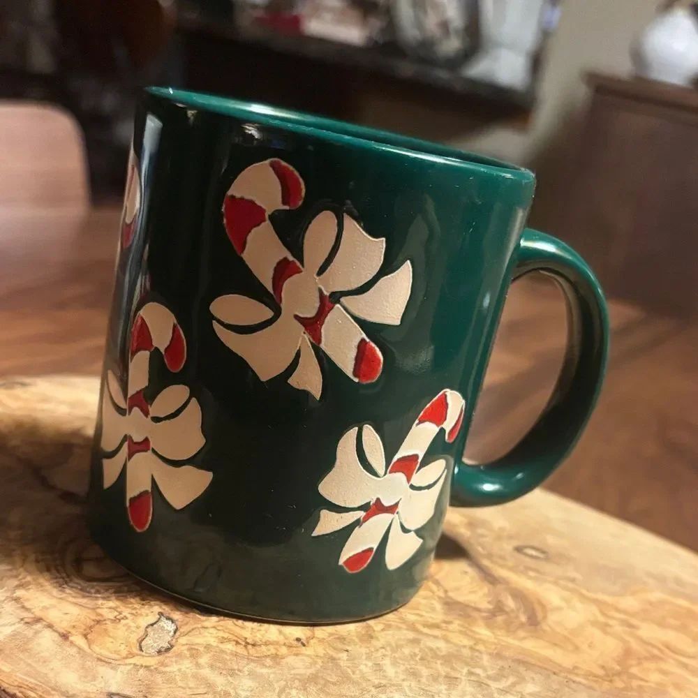 Vintage Waechtersbach Spain Festive Candy Cane Mug